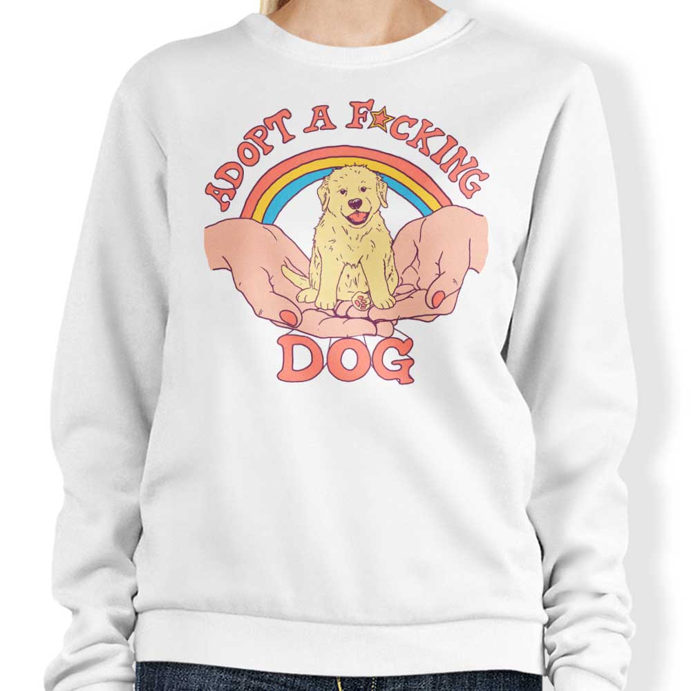 Comfortable 'Adopt a Dog' Crewneck Sweatshirt in S - 4XL Sizes