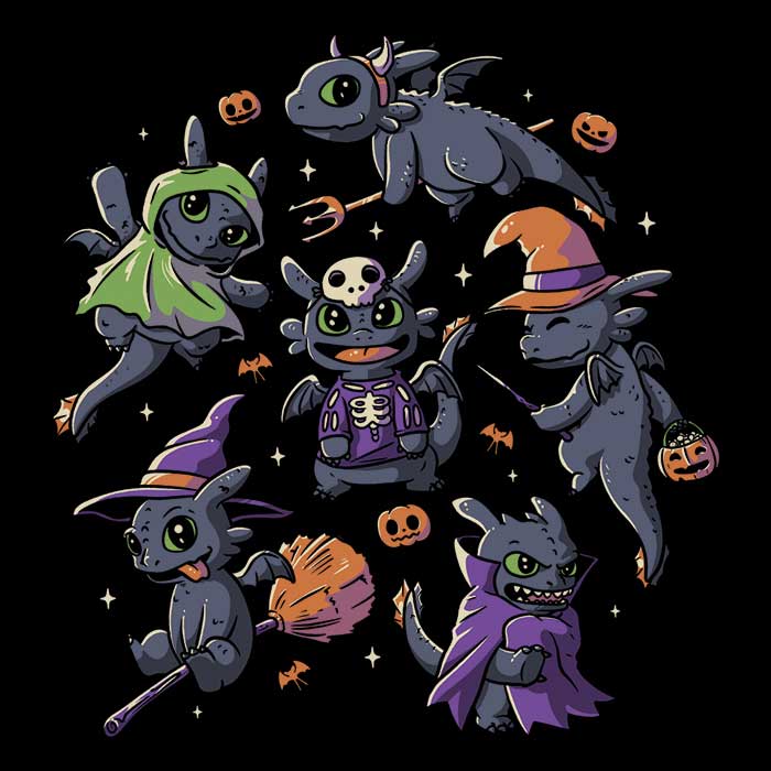 Spooky Halloween Dragon Crewneck Sweatshirt in S - 4XL Sizes
