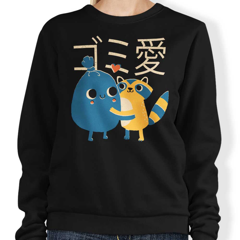 DinoMike Trash Love Crewneck Sweatshirt for Comfortable Wear
