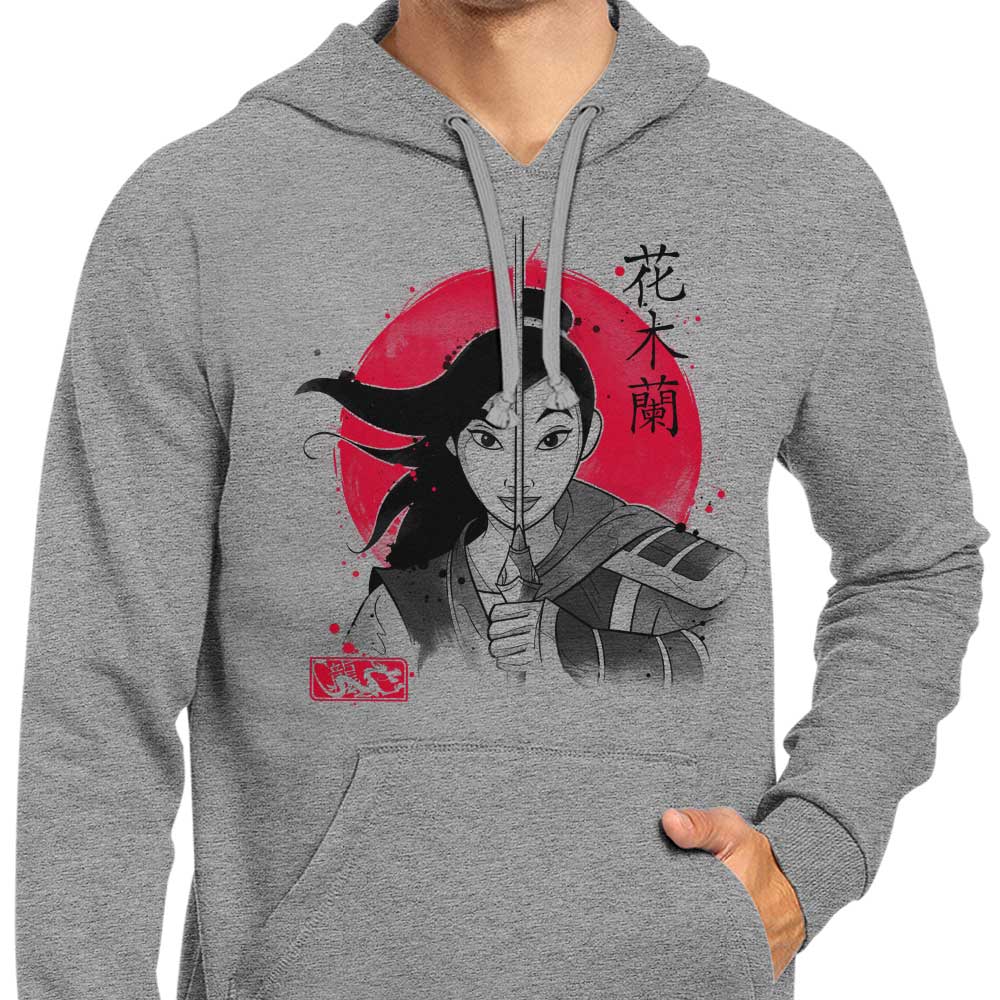 Warrior Princess Sumi-e Inspired Zip-Up and Pullover Hoodies