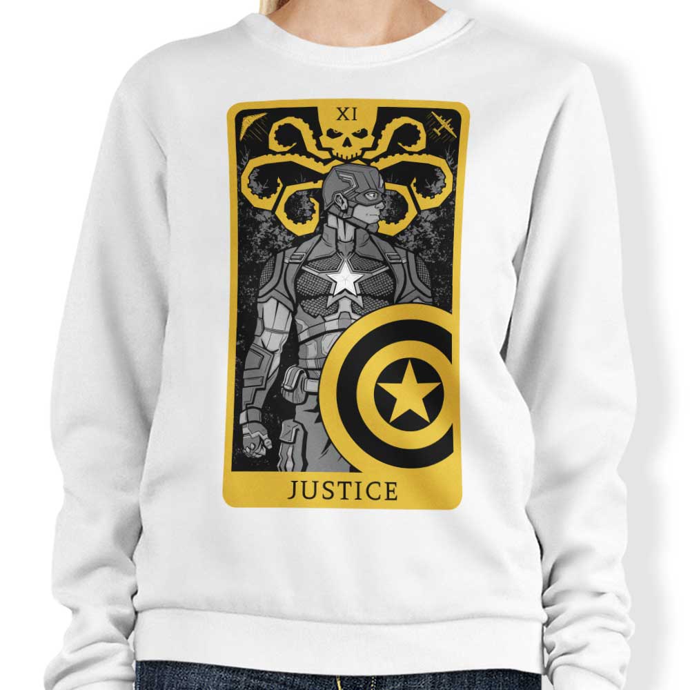 Tarot Inspired Justice Crewneck Sweatshirt for Comfortable Wear