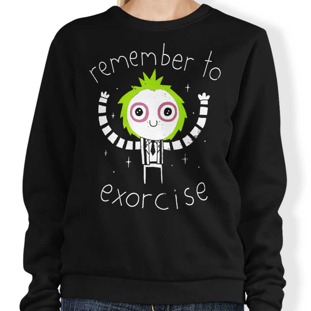 DinoMike's 'Remember to Exorcise' Crewneck Sweatshirt for All Sizes