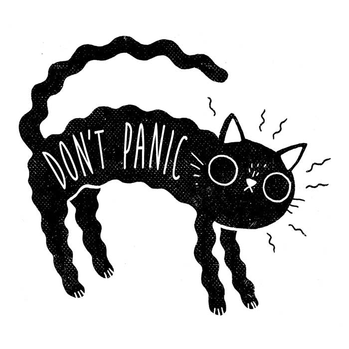 Don't Panic Crewneck Sweatshirt by DinoMike