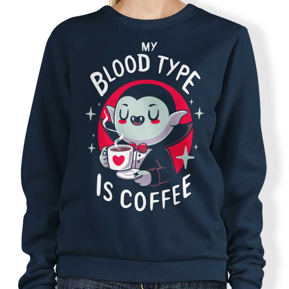 Typhoonic Art Coffee Vampire Crewneck Sweatshirt in S - 4XL Sizes