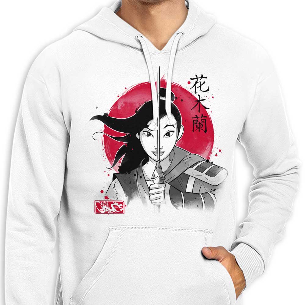 Warrior Princess Sumi-e Inspired Zip-Up and Pullover Hoodies
