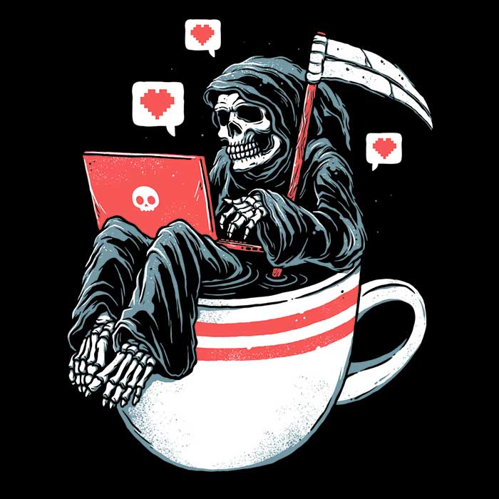 Glitchygorilla's Love Death Coffee Crewneck Sweatshirt - Comfortable Apparel for All Sizes