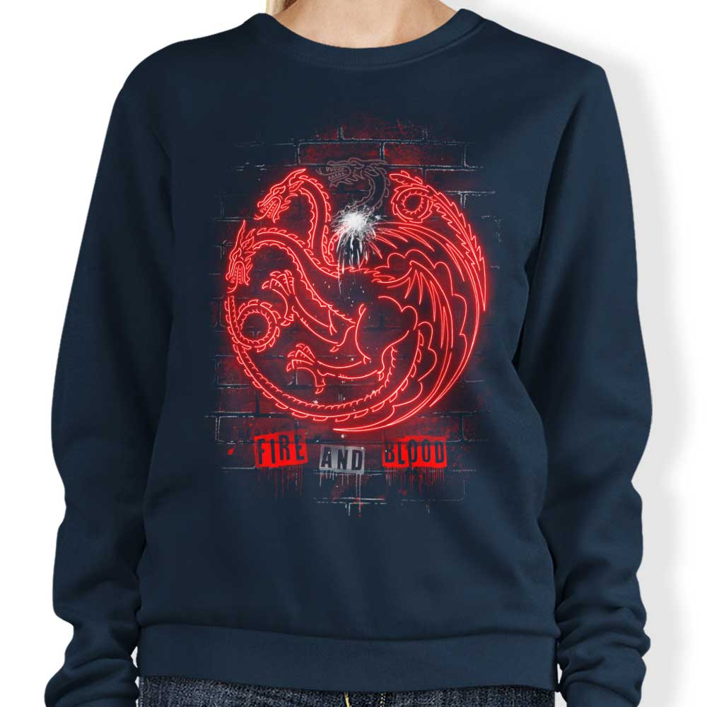 Alemaglia Neon Dragons Comfortable Crewneck Sweatshirt in S - 4XL