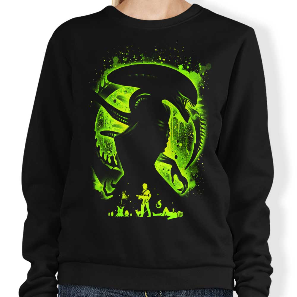 Alemaglia's Space Nightmare Comfortable Crewneck Sweatshirt in S - 4XL