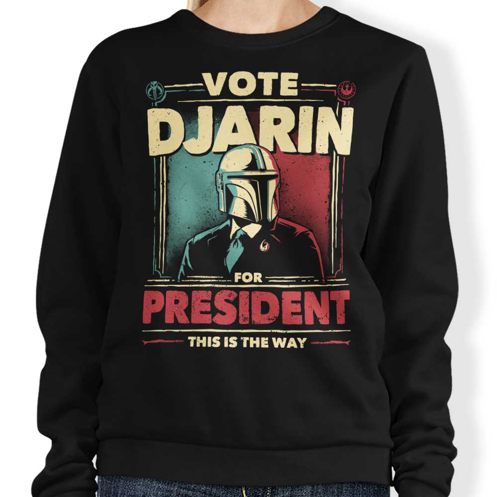 Teesgeex 'Djarin for President' Comfortable Crewneck Sweatshirt, S - 4XL