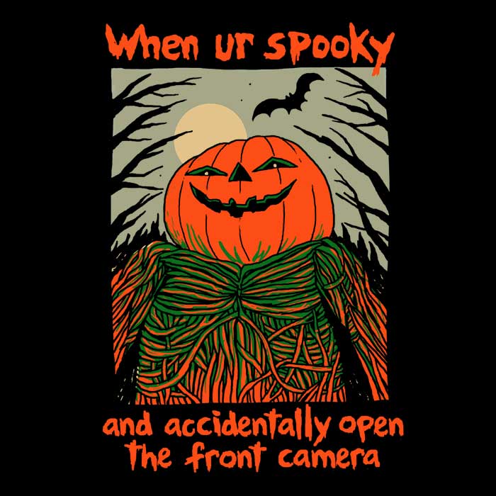Hillary White's Spooky Selfie Comfortable Crewneck Sweatshirt