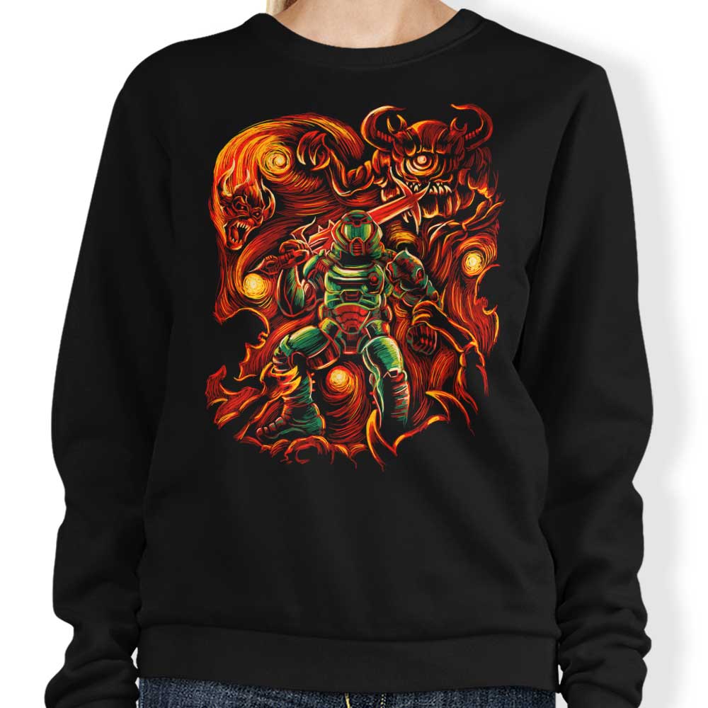 Steven Lefcourt's Fiery Night Comfortable Crewneck Sweatshirt