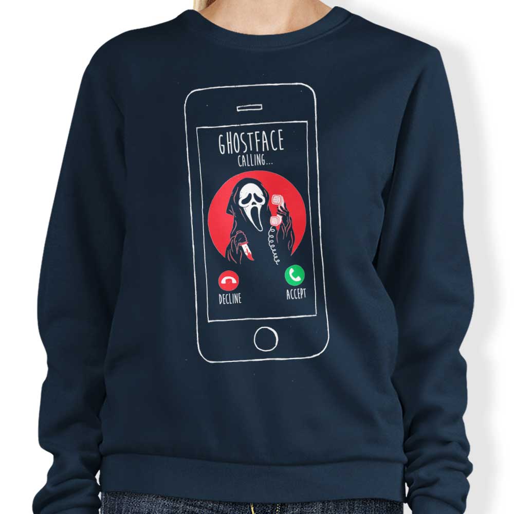 DinoMike's 'Who's Calling' Comfortable Crewneck Sweatshirt in S - 4XL