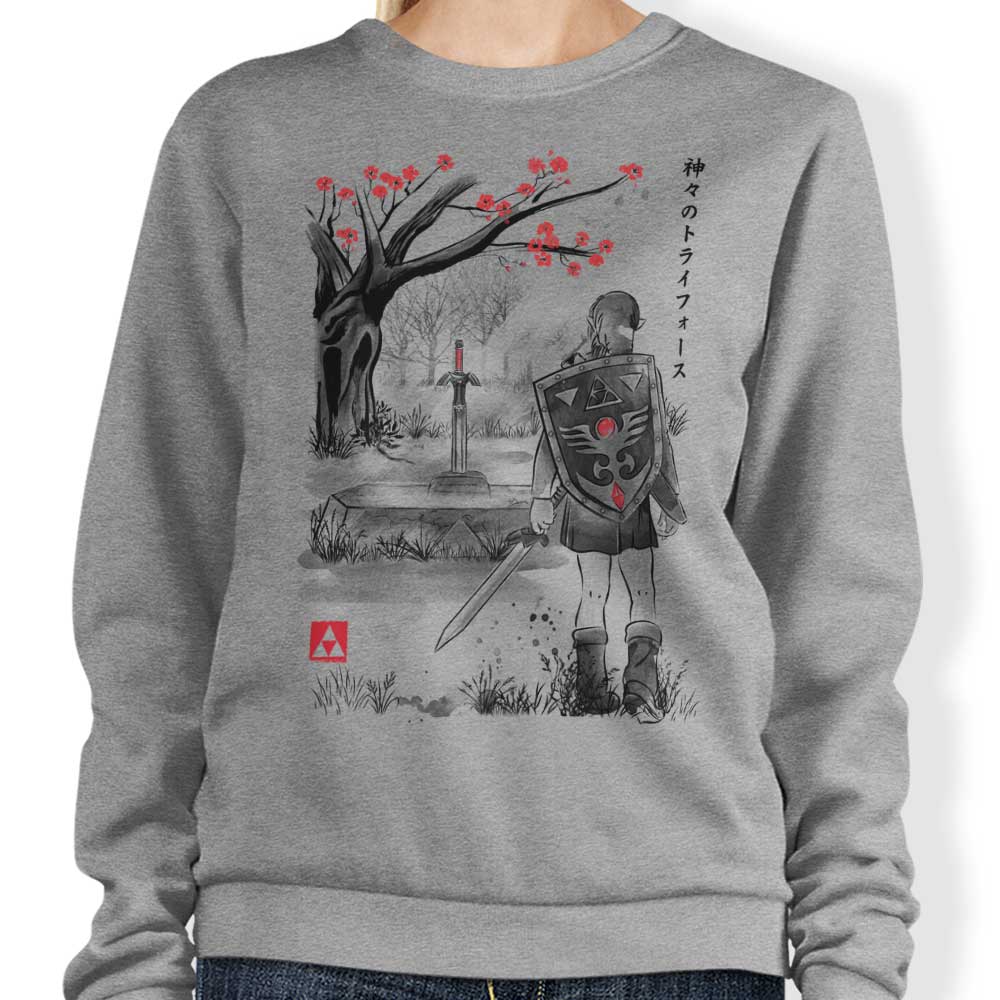 A Stylish Sweatshirt Featuring 'A Link to the Sumi - e' Design