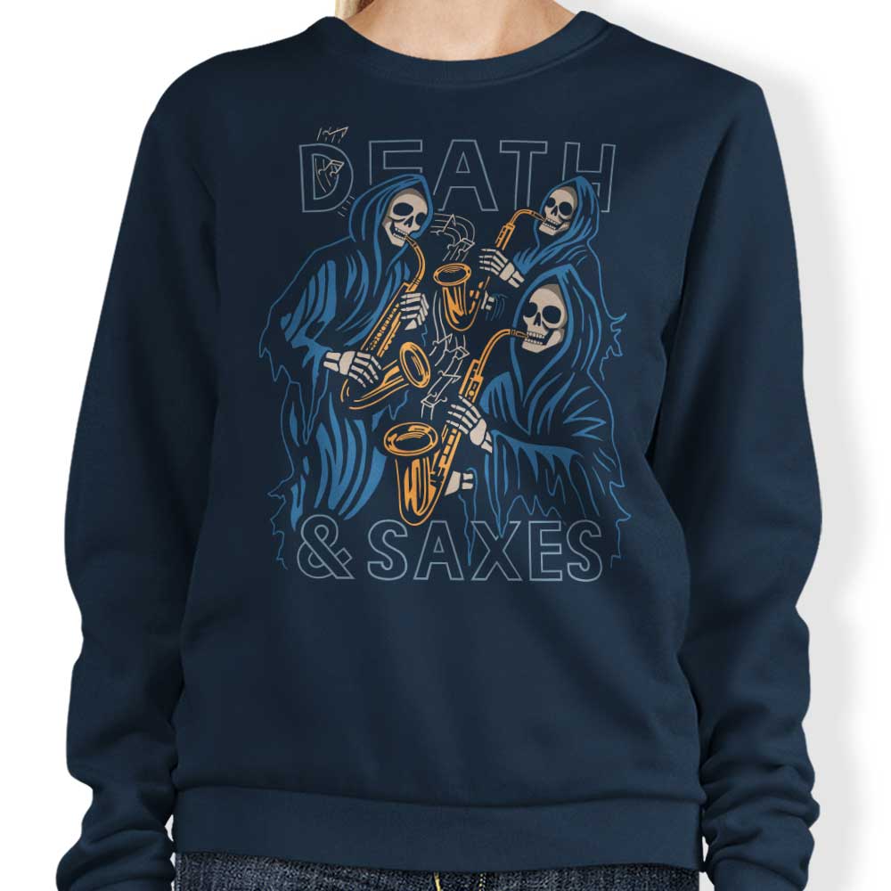 Ibyes Illustrations 'Death and Saxes' Comfortable Crewneck Sweatshirt