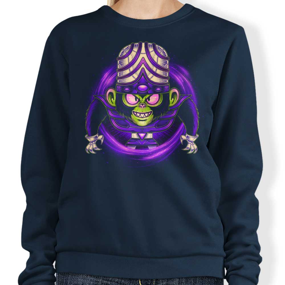 One Bad Monkey Crewneck Sweatshirt by Glitchygorilla - Comfortable and Durable Apparel