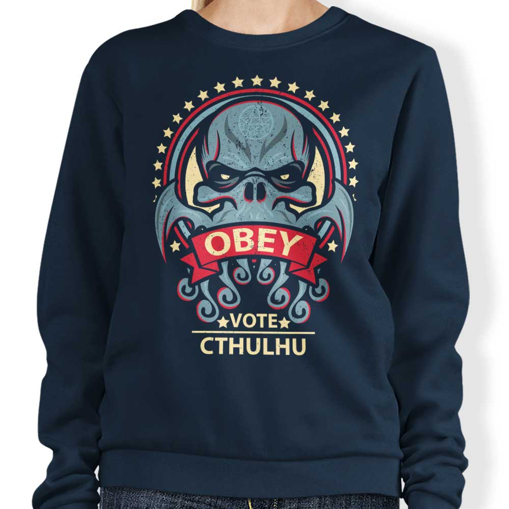 Vote Cthulhu Crewneck Sweatshirt in S - 4XL Sizes