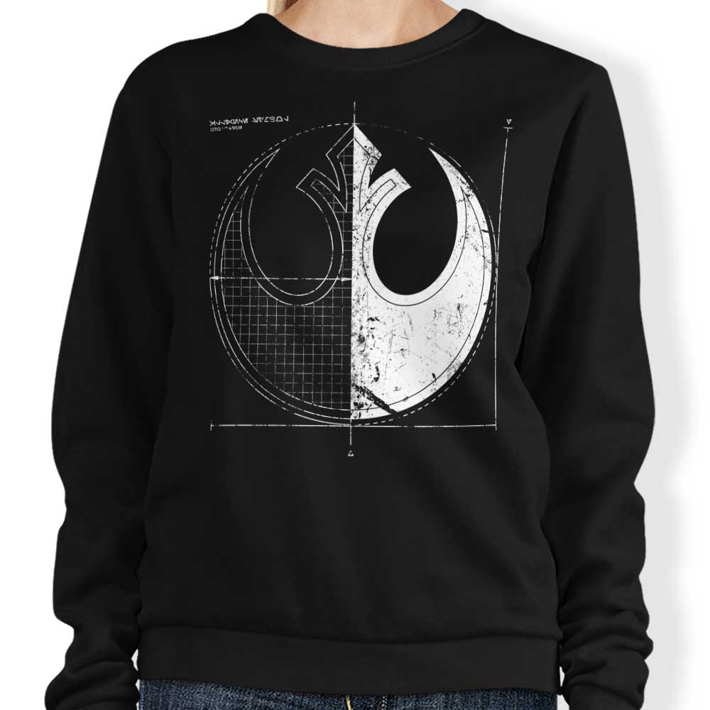 Unique Rebellion Blueprint Sweatshirt from The Tee Surgery