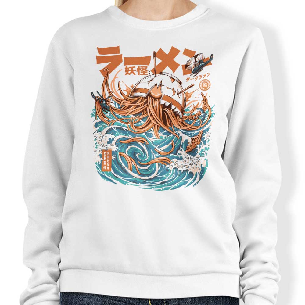 Ilustrata's Dark and Awesome Ramen Crewneck Sweatshirt for All Sizes
