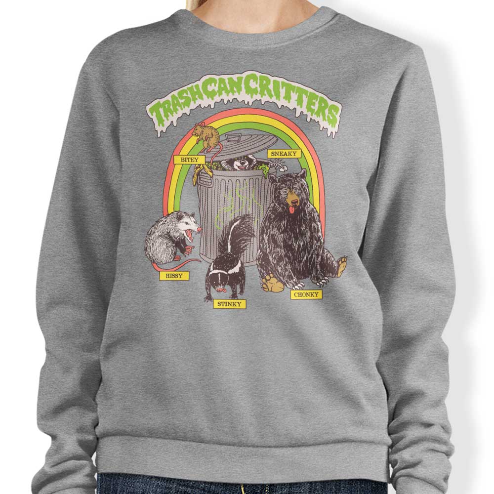 Stylish Trash Can Critters Crewneck Sweatshirt for All Sizes