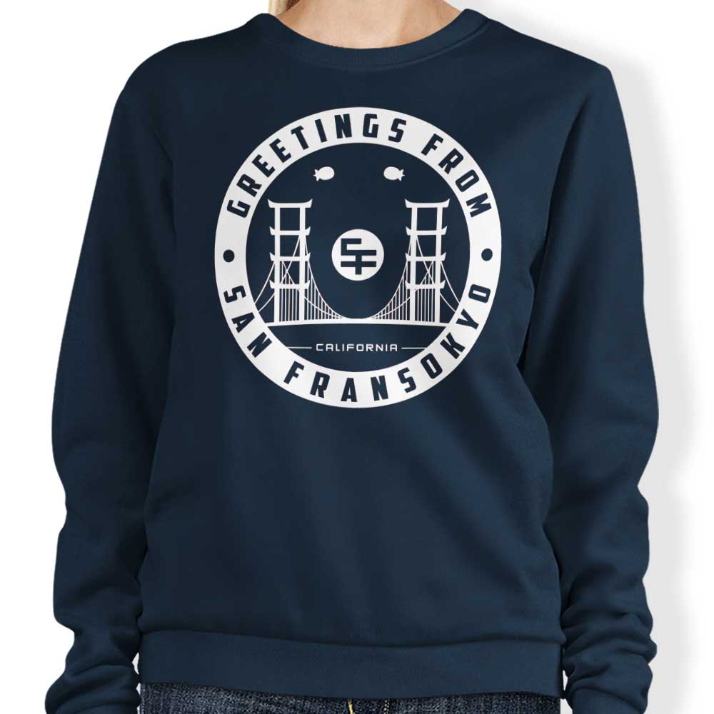 Fantastic 'Greetings from San Fransokyo' Crewneck Sweatshirt for All Sizes