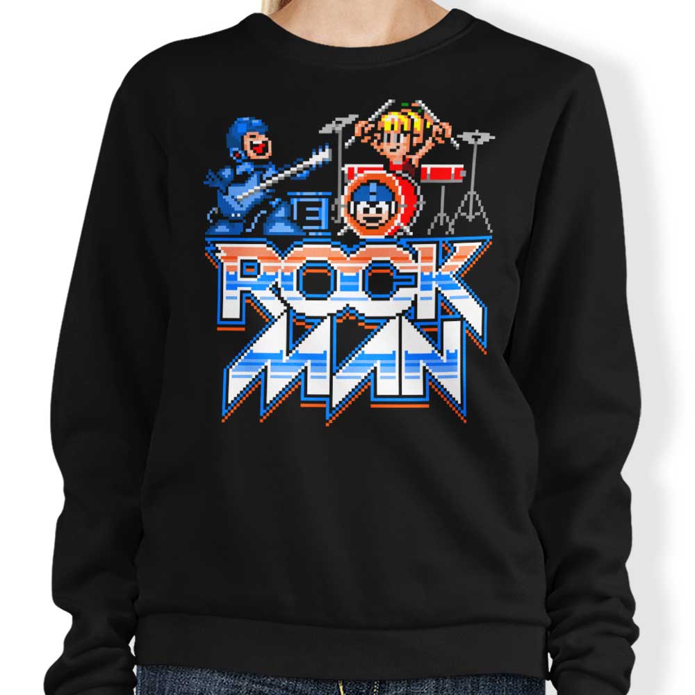 Cool 'Rock, Man!' Crewneck Sweatshirt in S - 4XL Sizes
