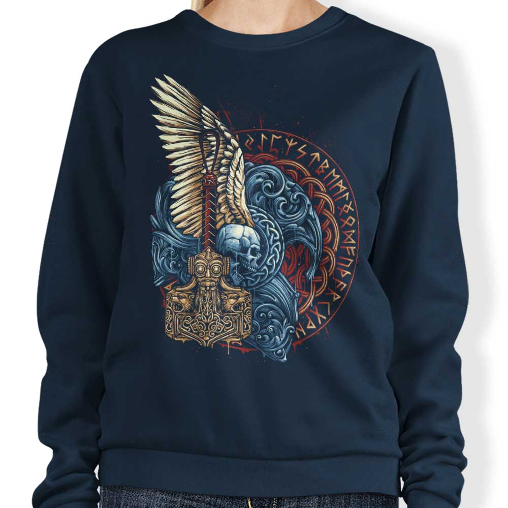 Thunder Emblem Crewneck Sweatshirt - A Stylish Apparel from Glitchygorilla