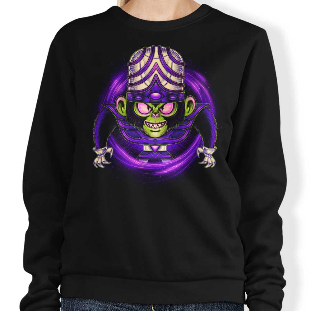 One Bad Monkey Crewneck Sweatshirt by Glitchygorilla - Comfortable and Durable Apparel