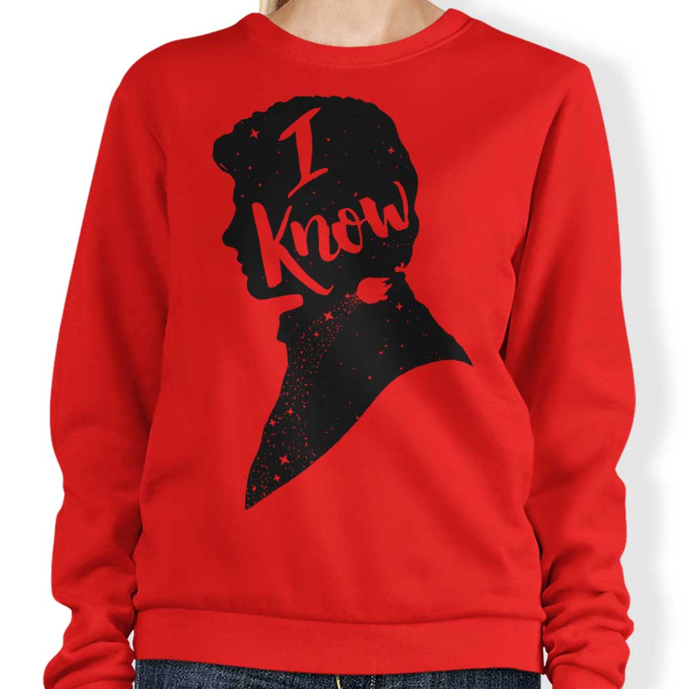 Creative Outpouring 'I Know' Crewneck Sweatshirt in S - 4XL Sizes
