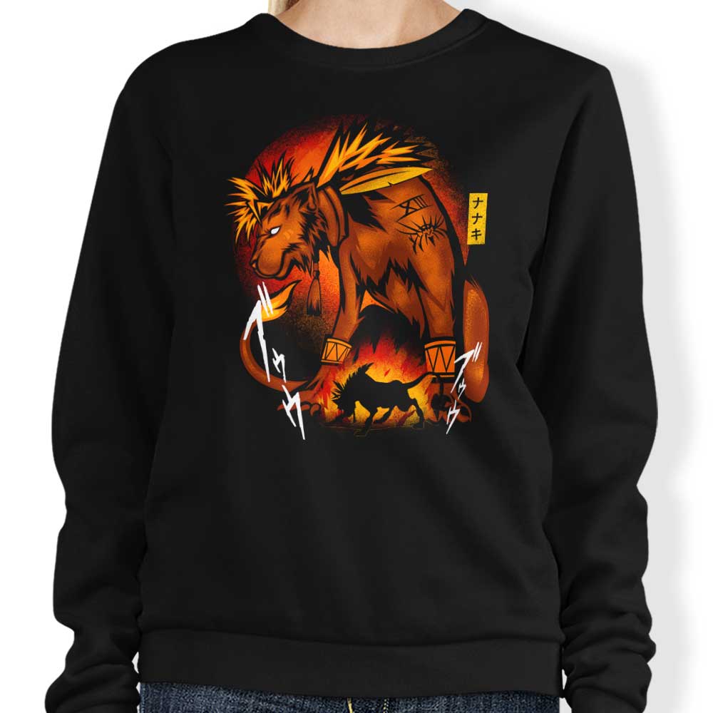 Hypertwenty's Fire Red Furry Crewneck Sweatshirt for All Sizes