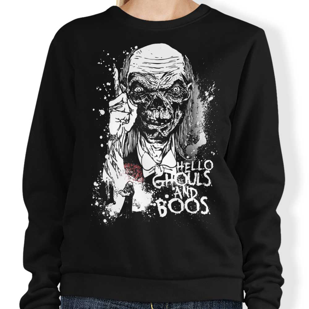 Spooky 'Ghouls and Boos' Crewneck Sweatshirt in S - 4XL Sizes