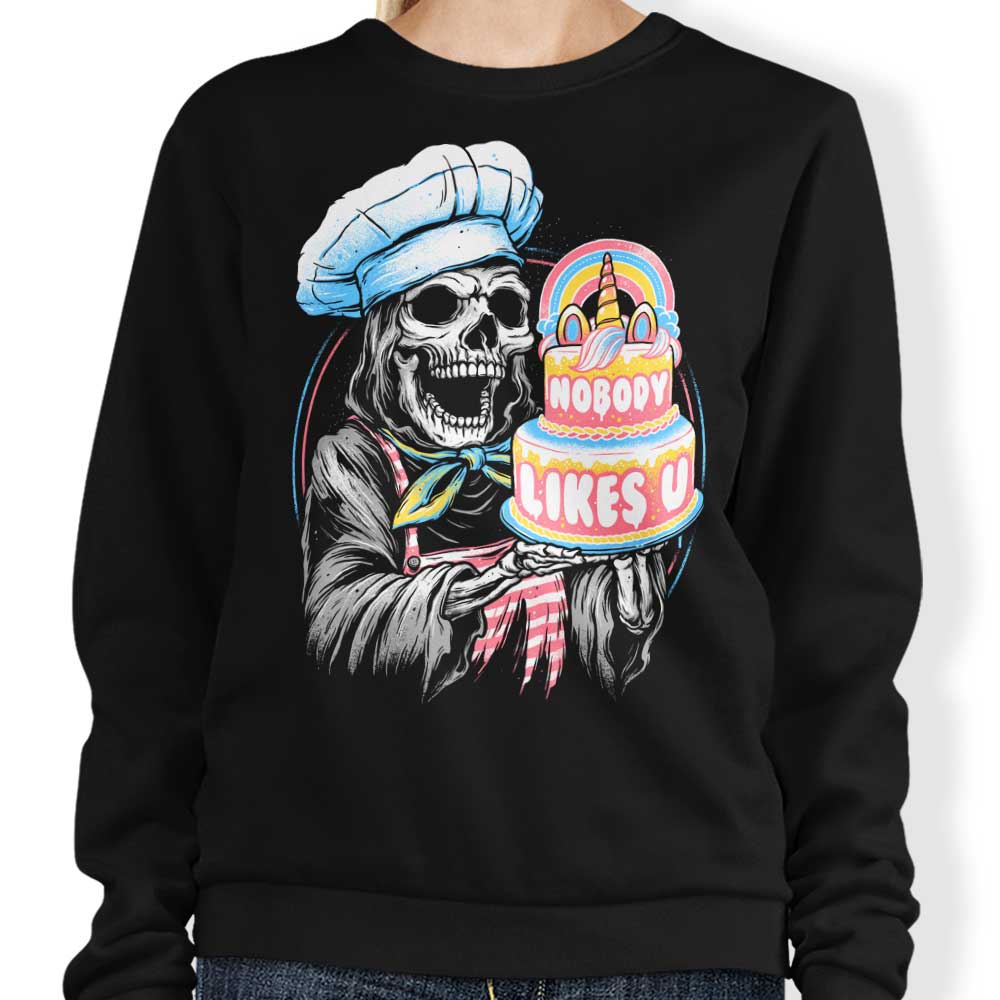 Glitchygorilla Doom Cake Crewneck Sweatshirt for Men and Women in Various Sizes