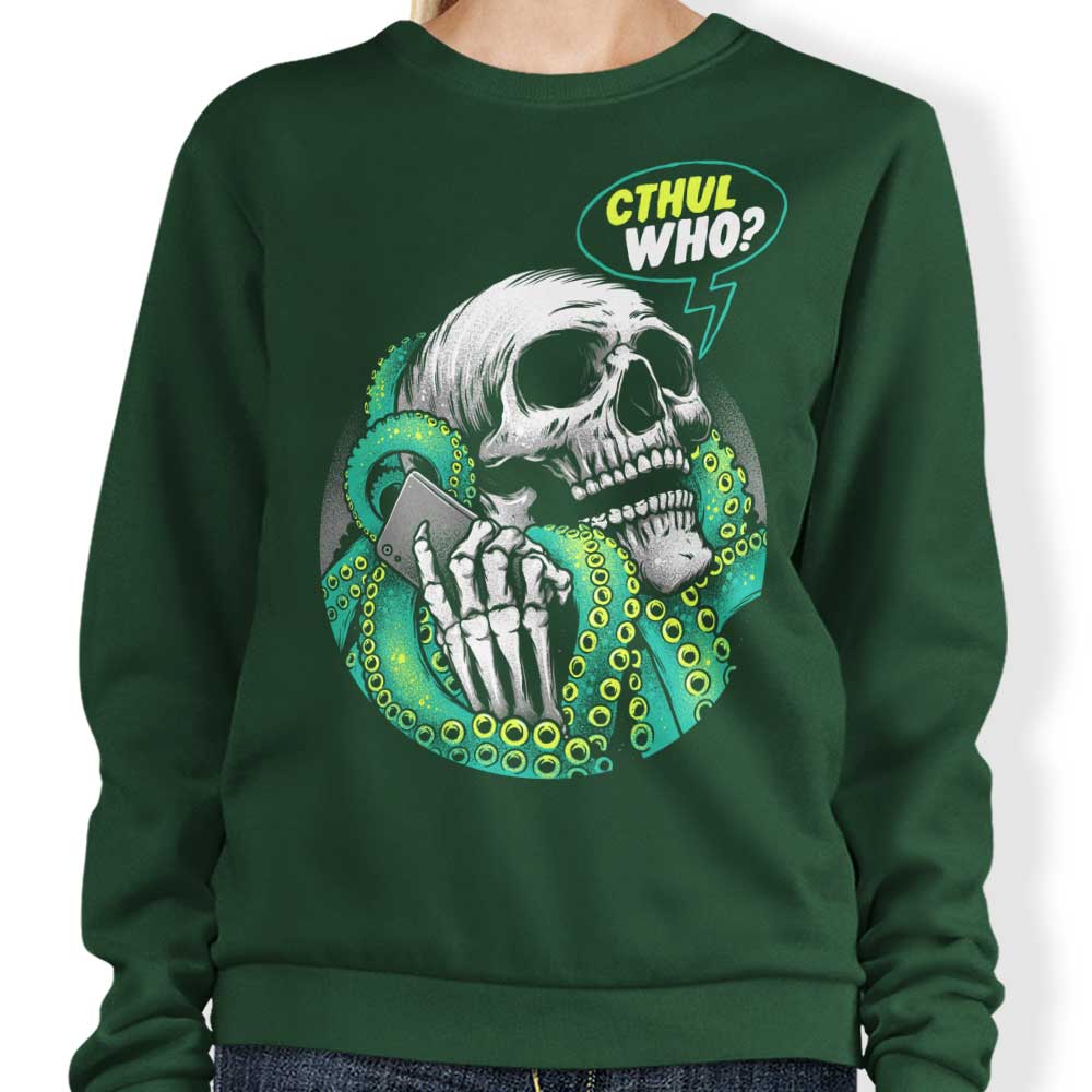 Glitchygorilla's Comfortable Cthul-Who Crewneck Sweatshirt in S - 4XL
