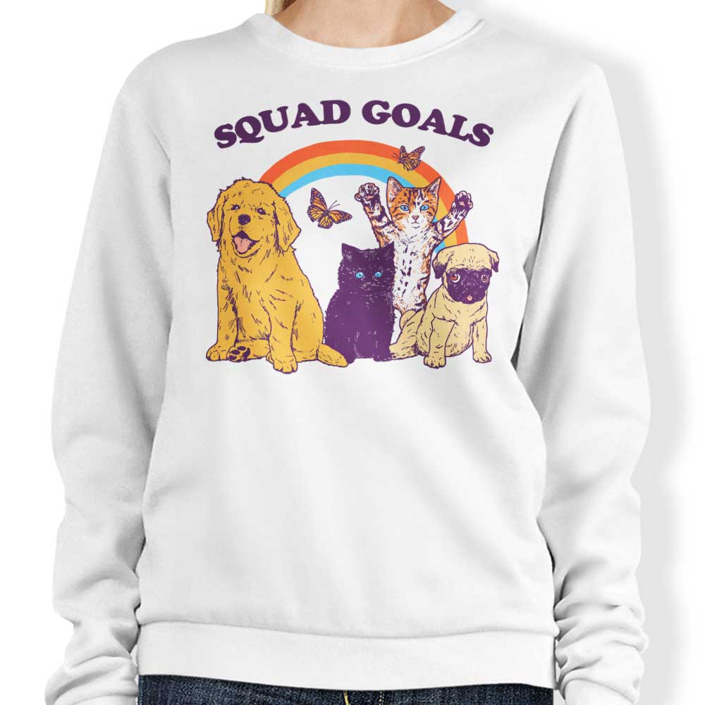 Hillary White's Pet Squad Goals Crewneck Sweatshirt in S - 4XL