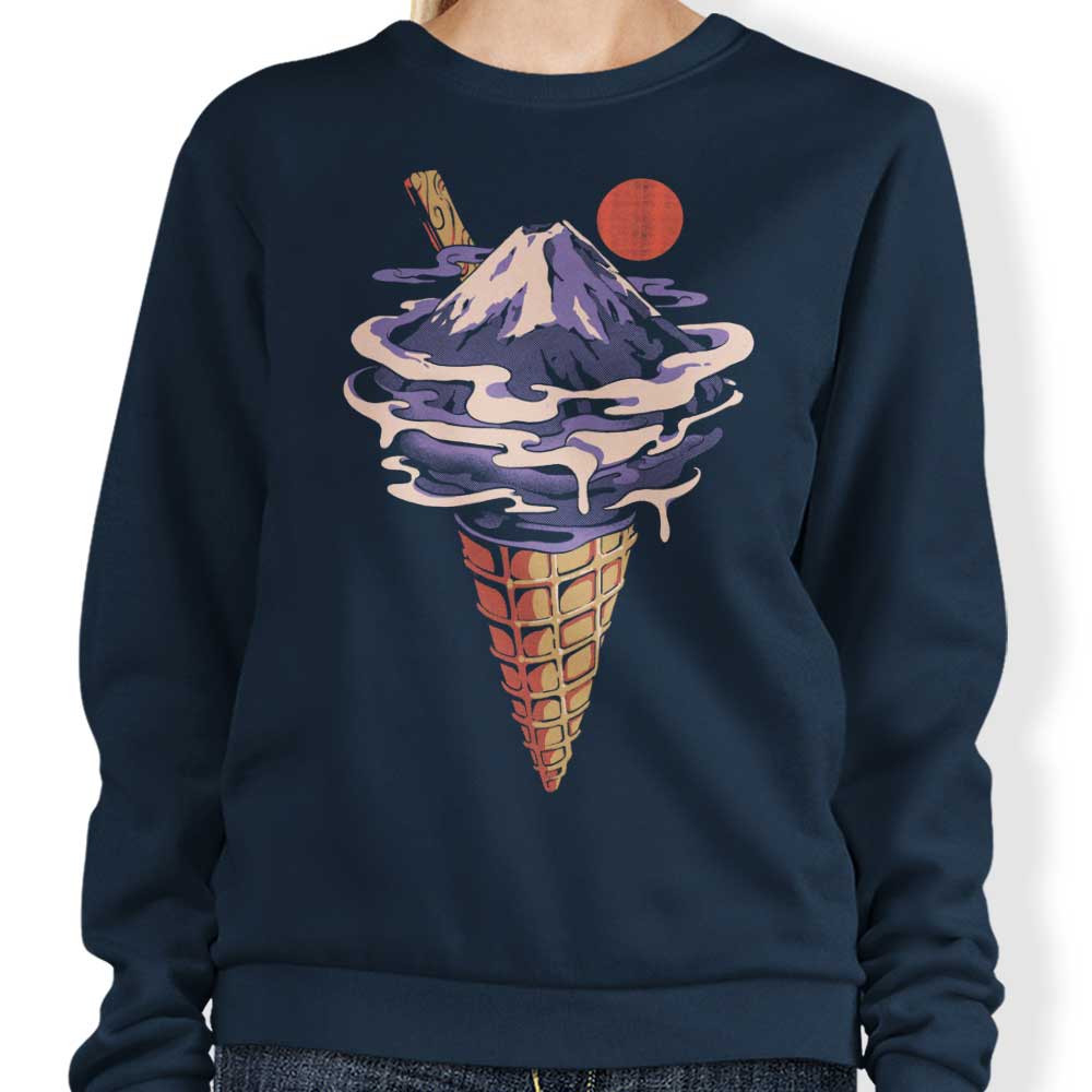 Ilustrata Fuji Ice Cream Crewneck Sweatshirt for Men and Women in Various Sizes