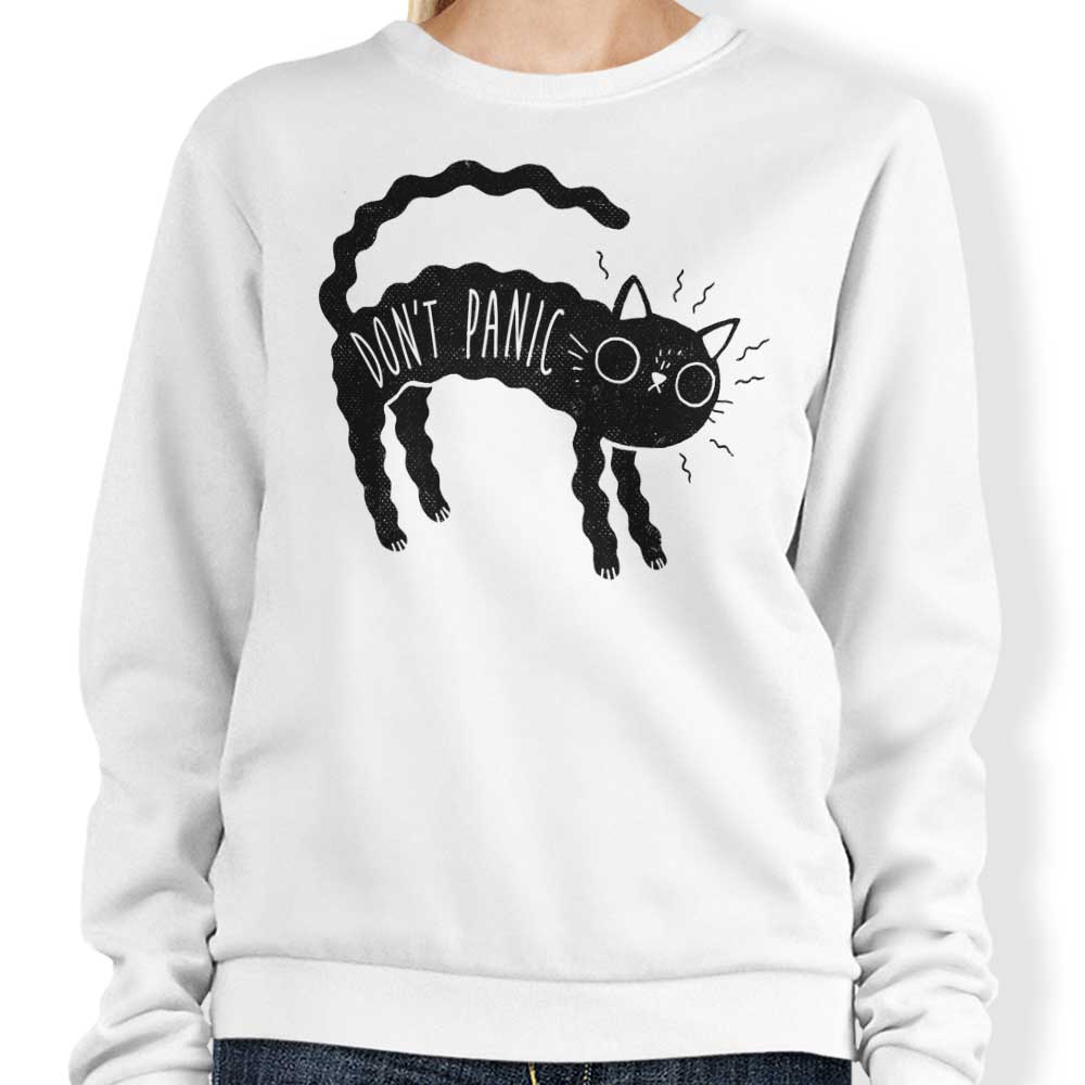 Don't Panic Crewneck Sweatshirt by DinoMike