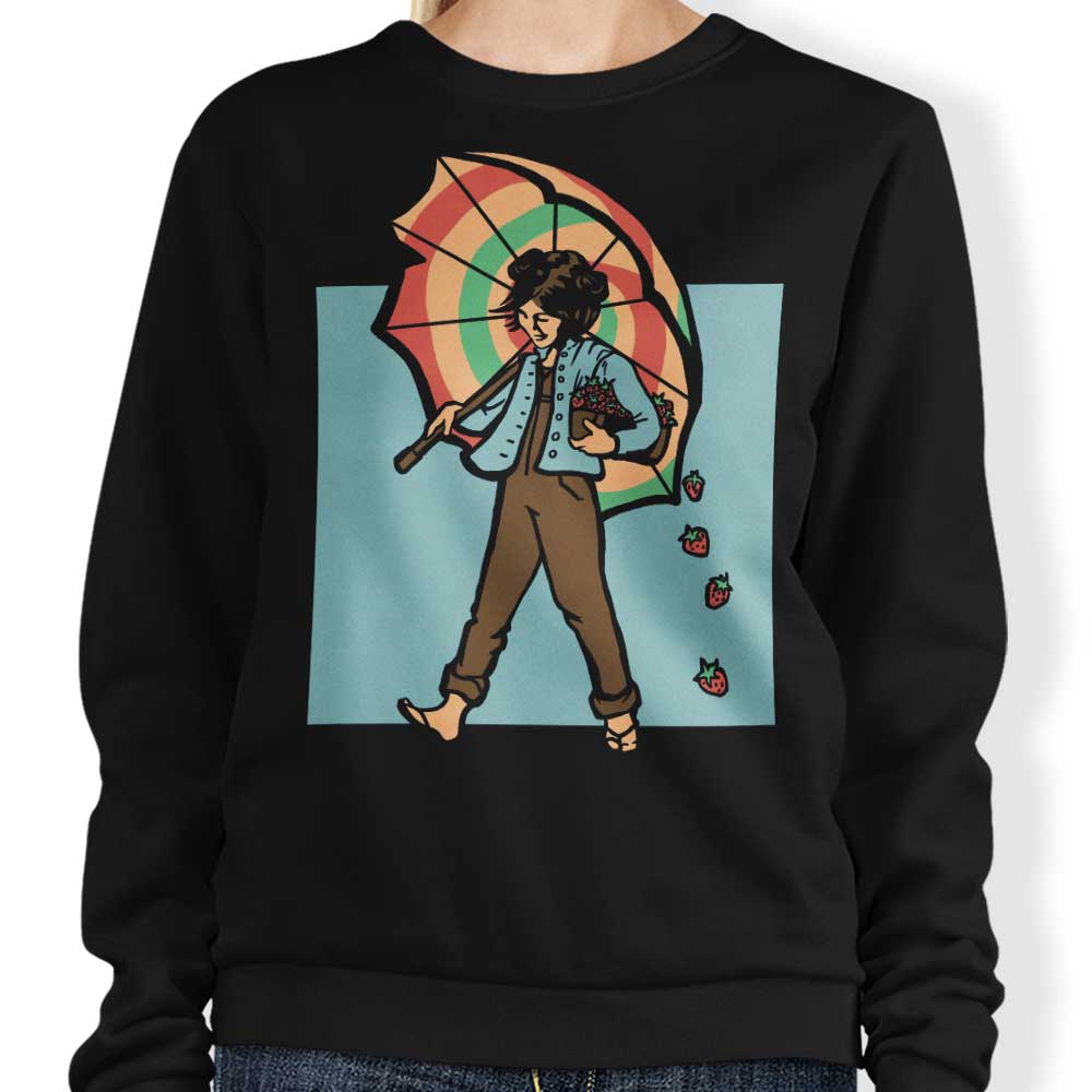 Stylish Strawberry Girl Crewneck Sweatshirt in S - 4XL Sizes