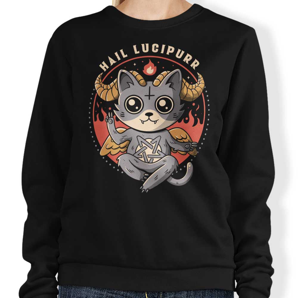 Hail Lucipurr Crewneck Sweatshirt - A Stylish and Comfortable Garment from Edu.ely