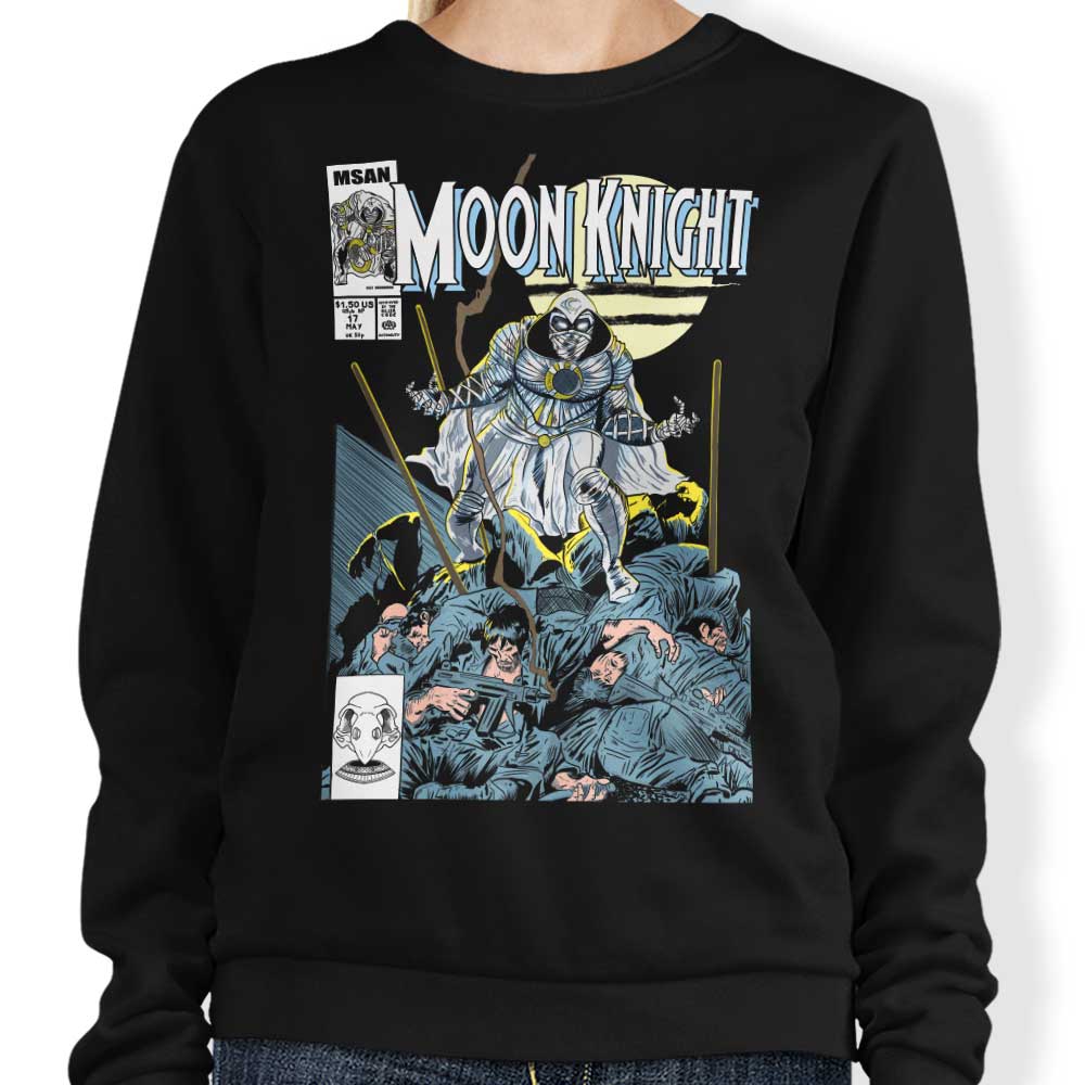 Moon Comic Themed Crewneck Sweatshirt for Men and Women