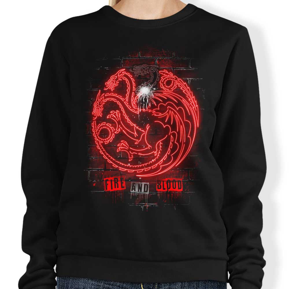 Alemaglia Neon Dragons Comfortable Crewneck Sweatshirt in S - 4XL