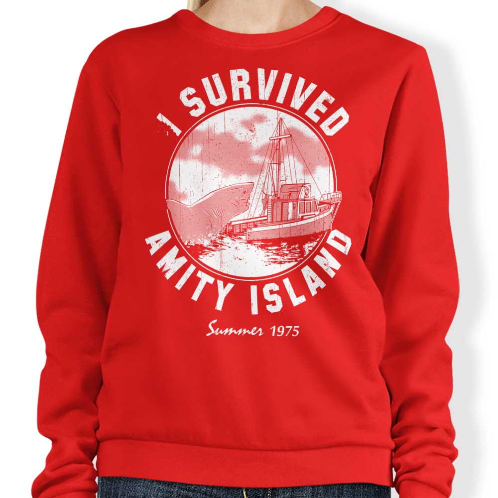 Survived Amity Island Design Crewneck Sweatshirt for Unisex