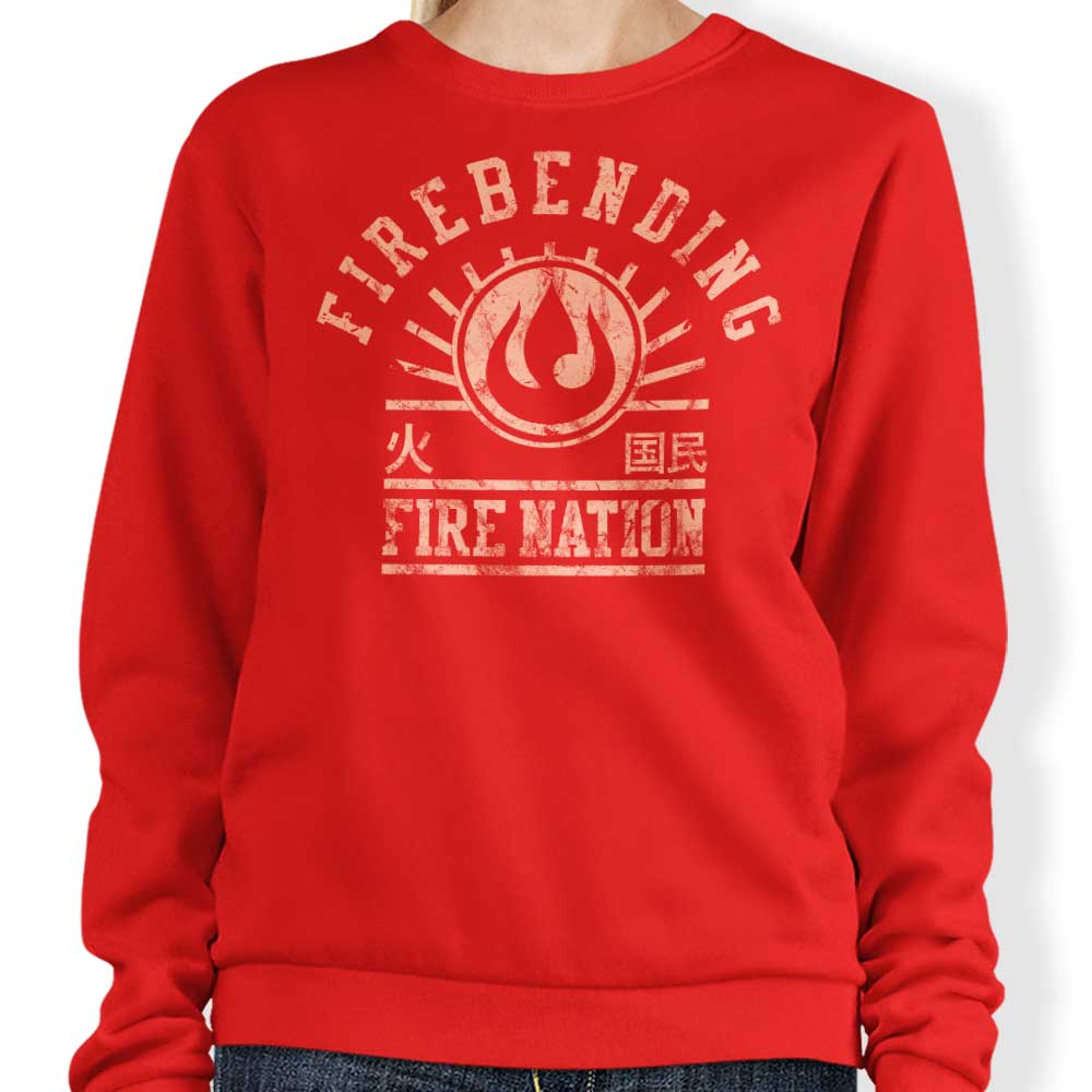 FanFreak's Fire and Power Crewneck Sweatshirt in S - 4XL Sizes