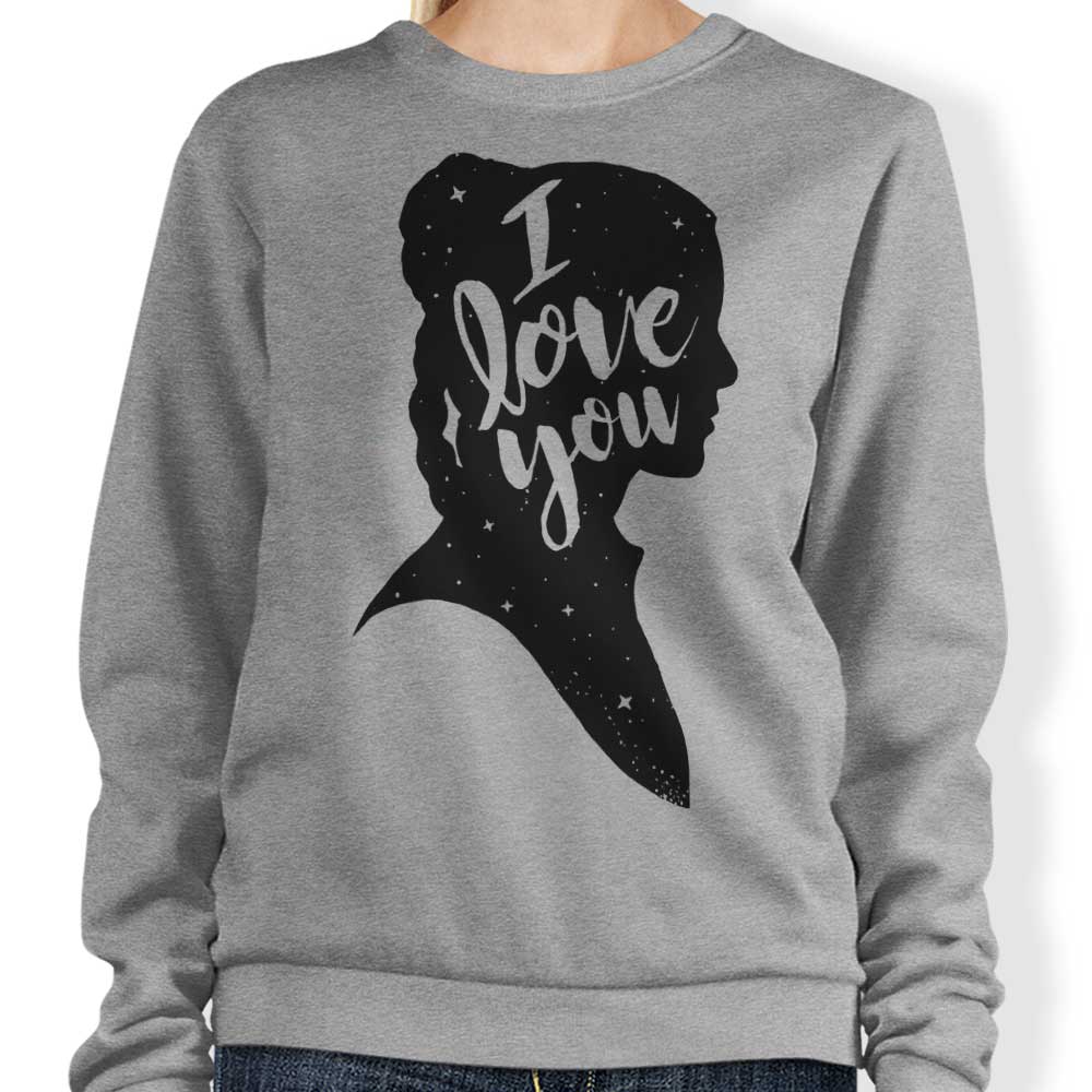 Adorable 'I Love You' Crewneck Sweatshirt in S - 4XL Sizes