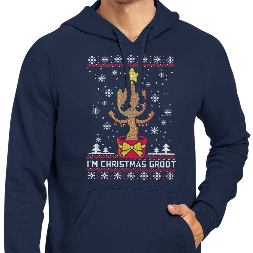 Christmas-themed Groot Character Zip-up and Pullover Hoodies
