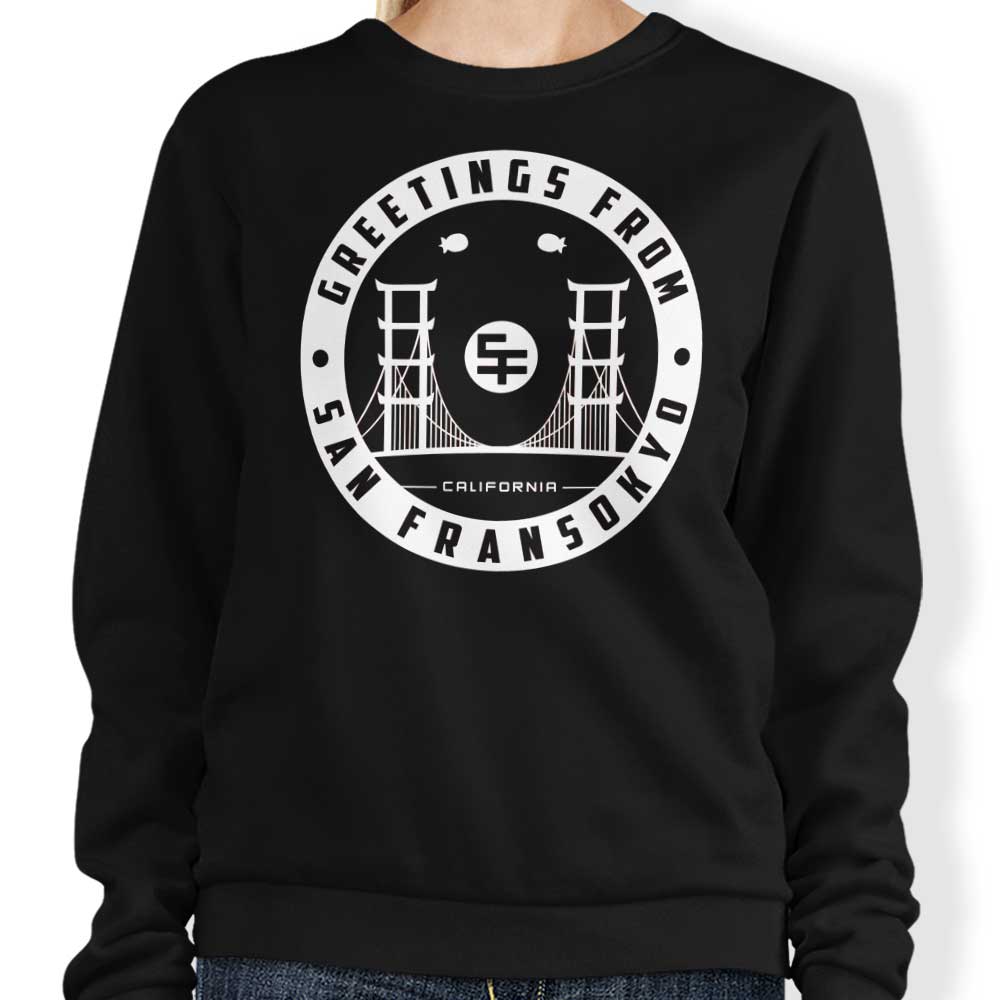 Fantastic 'Greetings from San Fransokyo' Crewneck Sweatshirt for All Sizes
