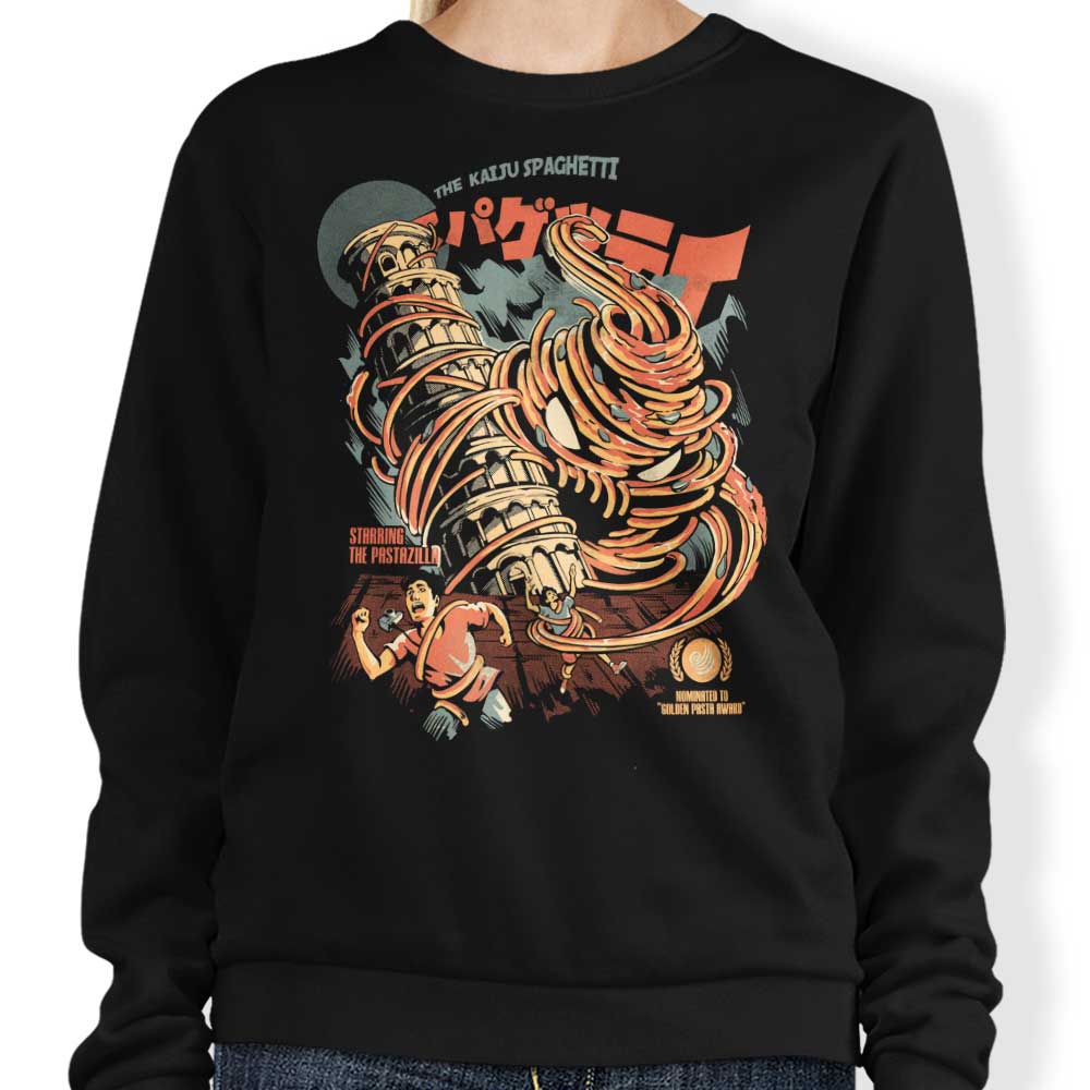 Ilustrata's Kaiju Spaghetti Design Crewneck Sweatshirt for Men and Women