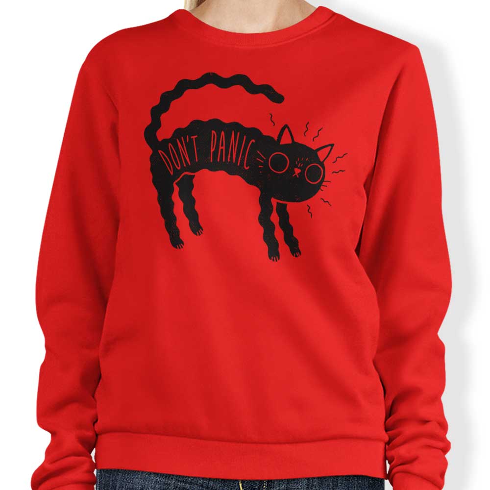 Don't Panic Crewneck Sweatshirt by DinoMike