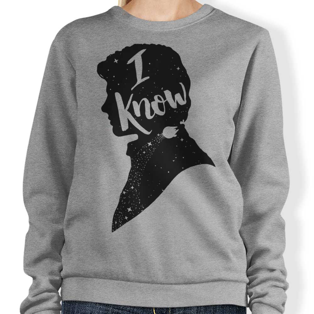 Creative Outpouring 'I Know' Crewneck Sweatshirt in S - 4XL Sizes