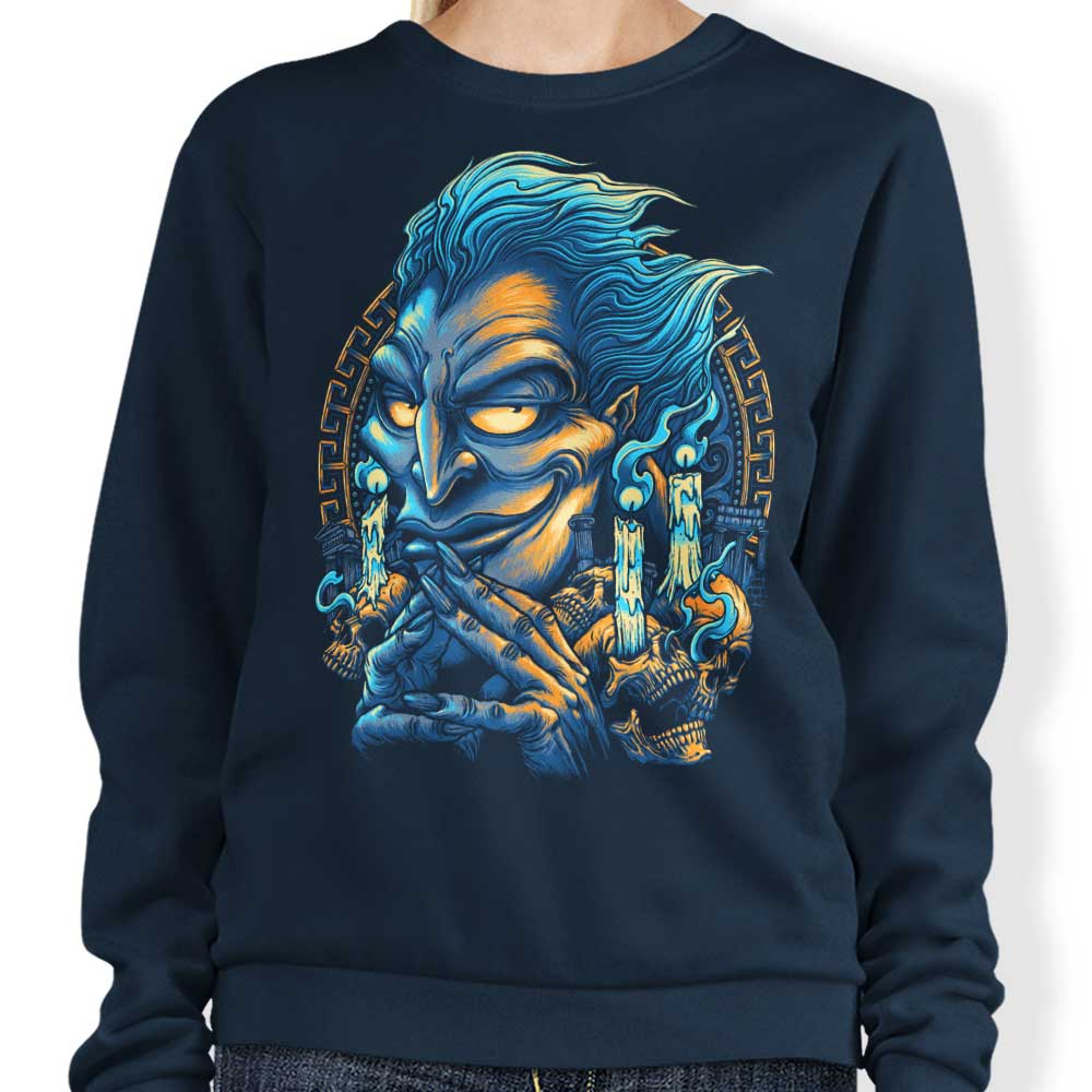 The Monarch of the Underworld Crewneck Sweatshirt by Glitchygorilla