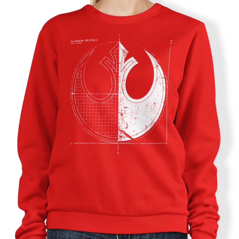 Unique Rebellion Blueprint Sweatshirt from The Tee Surgery