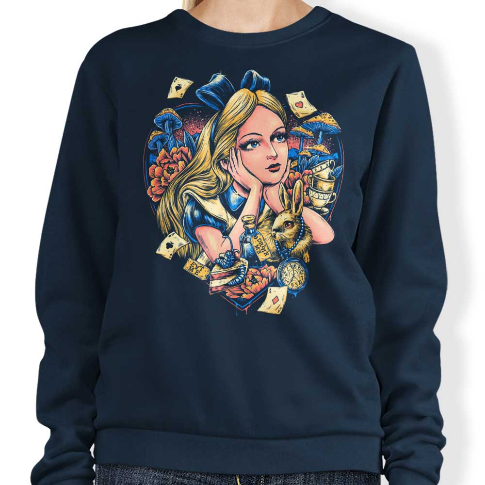 Glitchygorilla's Curious Heart Crewneck Sweatshirt for Fashion Enthusiasts